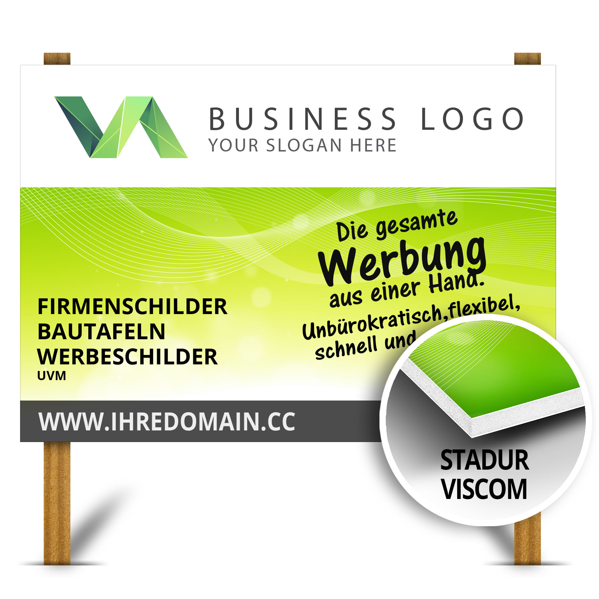 Stadur Viscom - Schild inkl. 1-stg. 4c-Druck