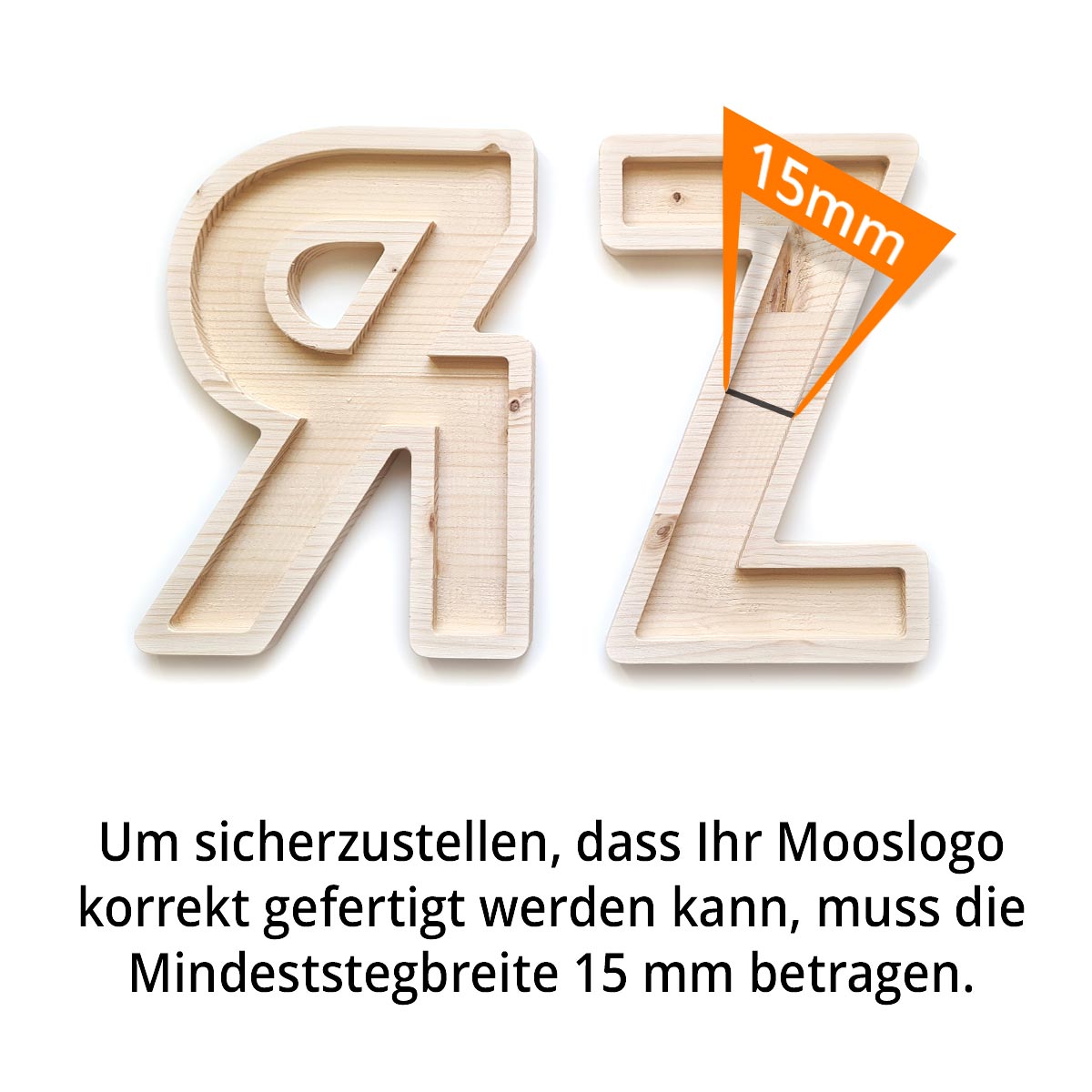 Islandmoos Logos / Schriften - Zirbe - mit Rahmen