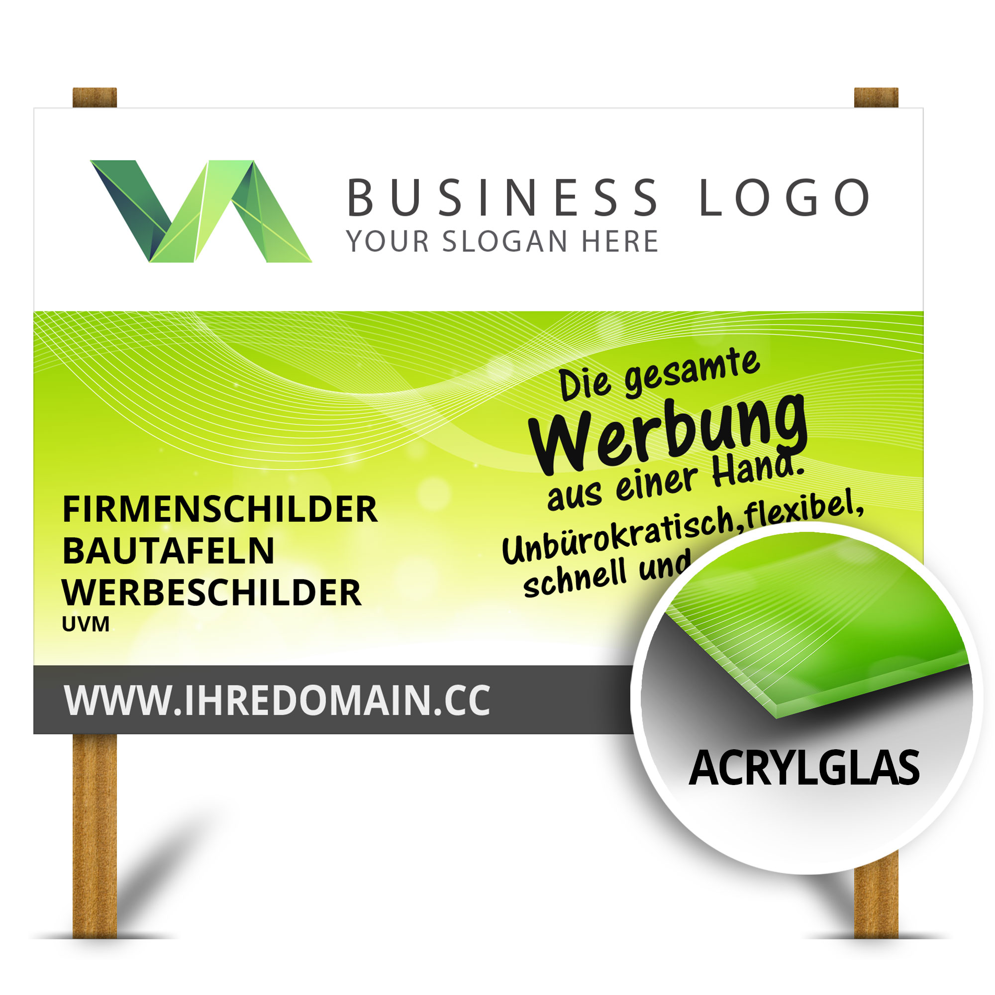 Acrylglas - Schild inkl. 1-stg. 4c-Druck