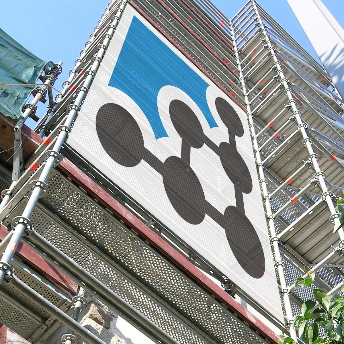 Werbebanner luftdurchlässig