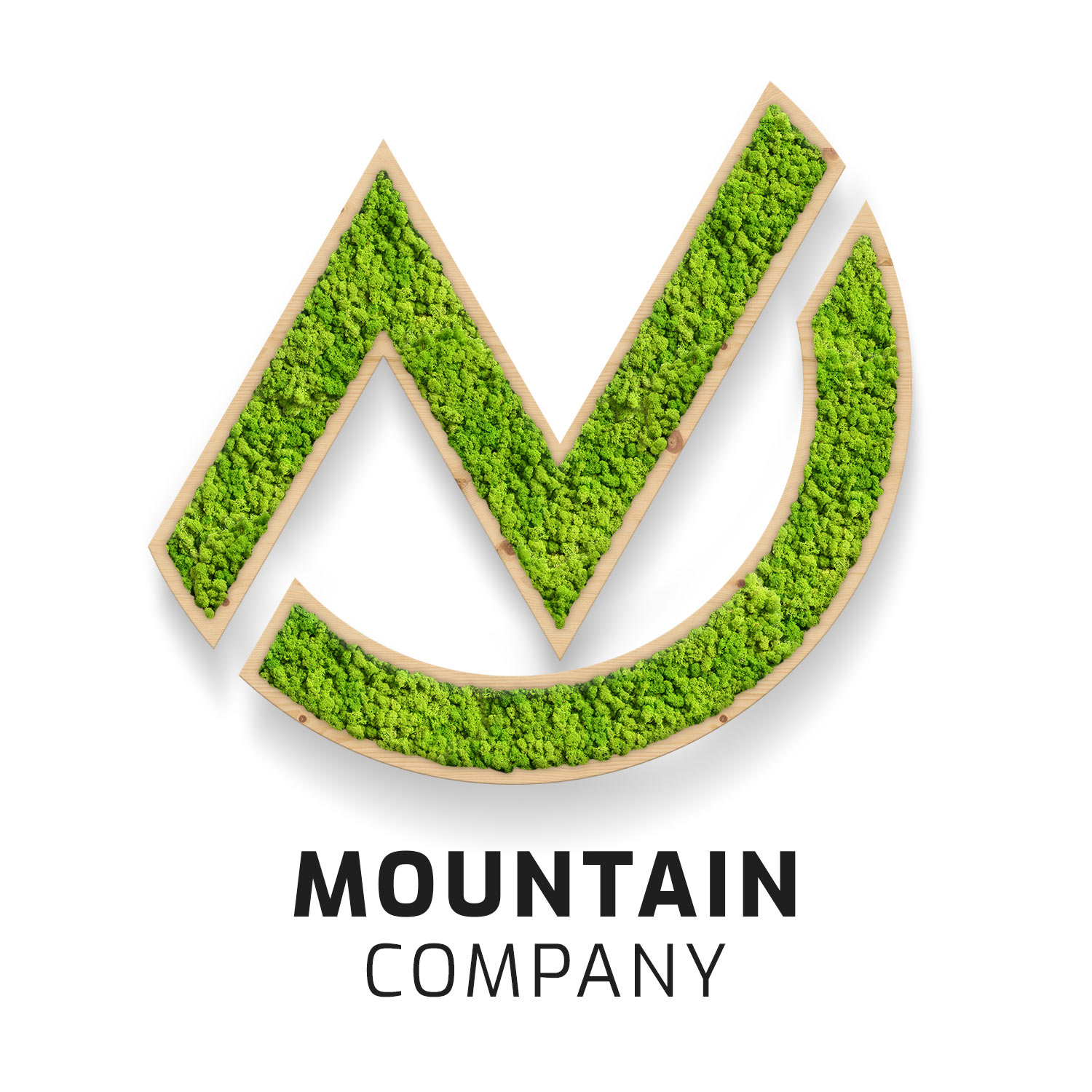 Islandmoos Logos / Schriften - Zirbe - mit Rahmen