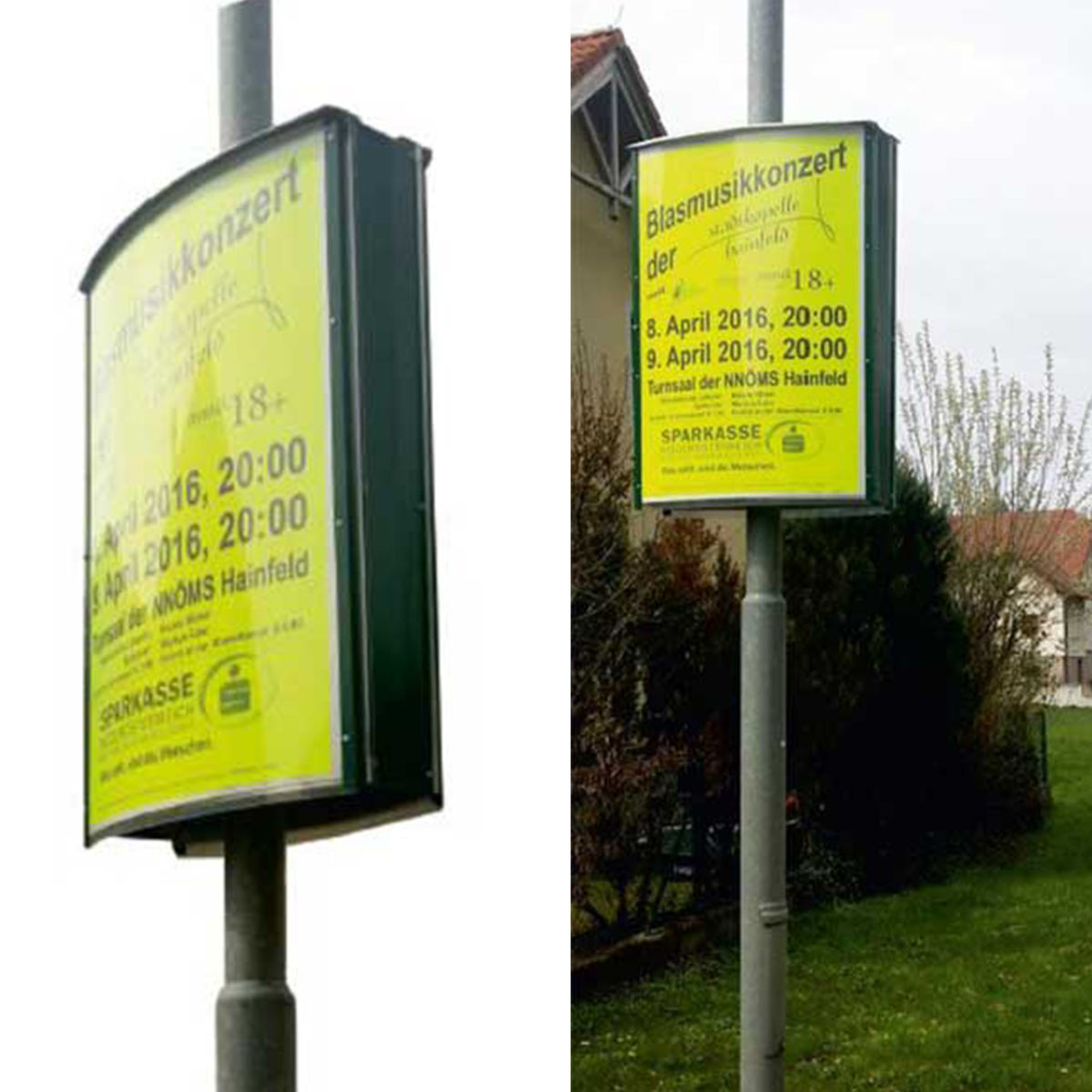Multiboard - Plakatdisplay A1 für Lichtmasten