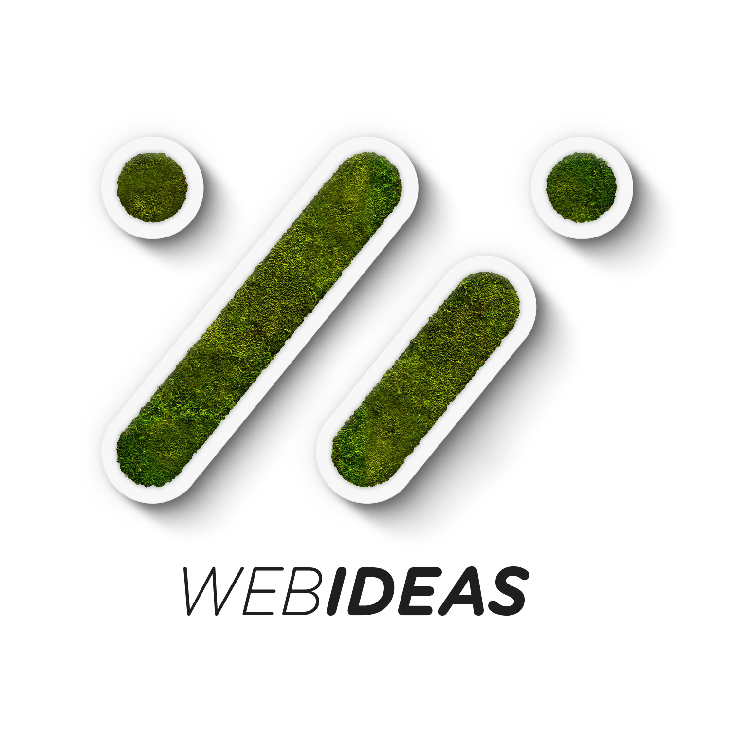 Waldmoos Logos / Schriften - Hartschaum weiß - mit Rahmen